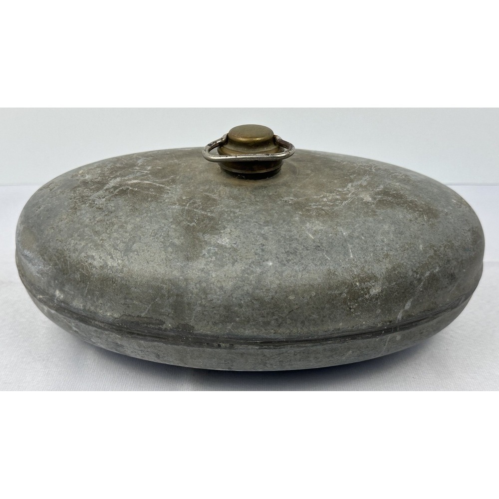 Antique Primitive Metal Bed Warmer Rustic Farmhouse Decor Brass Cap Large